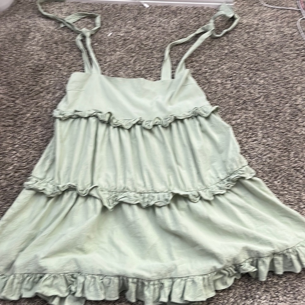 Green nasty gal ruffle dress